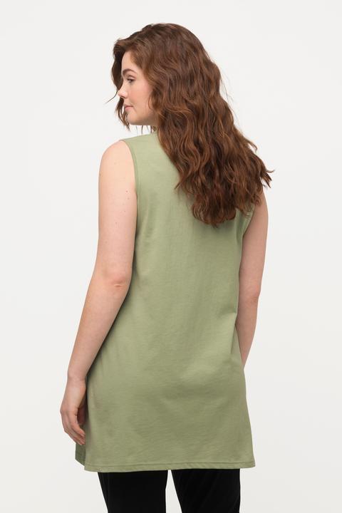 Produktbild Ulla Popken Longtop, Naturfärbung, A-Linie, V-Ausschnitt, ärmellos (46, 48)