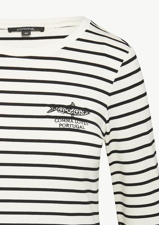 Produktbild Comma T-Shirt Streifenshirt mit Stickerei (34)
