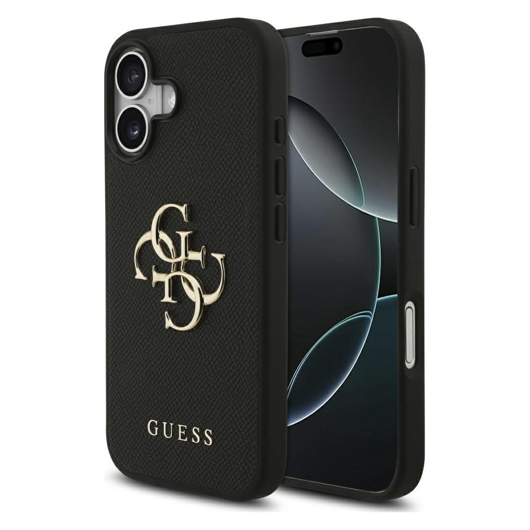 Guess - Hardcase 4G Grained Big And Classic Logo (GUHCP17SPGT4MBK) - IPhone 17 - Black (Apple IPhone 17), Smartphone Hülle, Schwarz