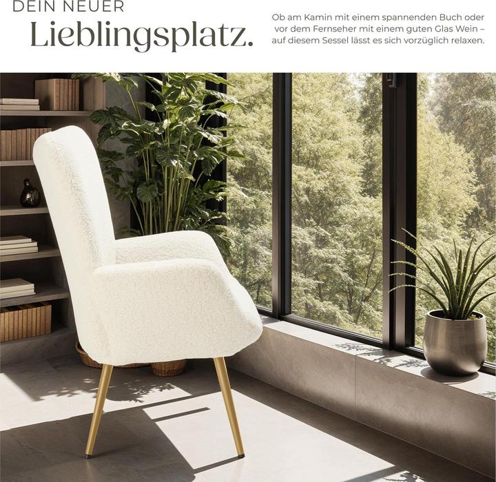 Produktbild tectake Sessel Hygge gepolstert, ergonomisch, Belastbarkeit 150 kg