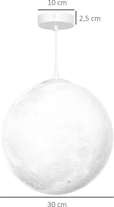Produktbild Homcom Pendelleuchte ABS Weiss (E27, 806 lm)