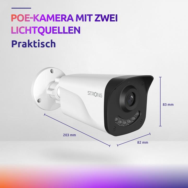 Actual product image Strong BUL05DL0-P 5MP Dual Light PoE Camera