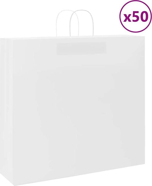 Actual product image vidaXL Kraft paper bags 50 pcs. with handle White 54x15x49 cm Paper bag (Gift bag, 50 x)