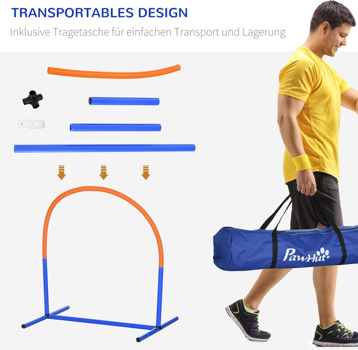 Produktbild PawHut Hund Agility Set mit Tragetasche (One Size, Agility)
