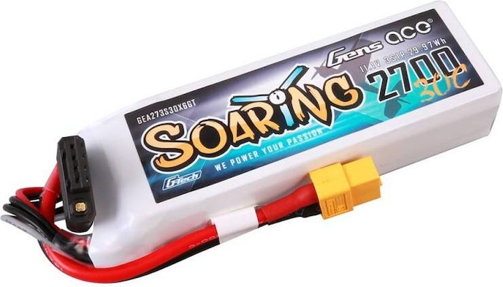 Actual product image Gens Ace G-Tech Soaring 2700mAh 11.1V 30C 3S1P LiPo Battery (11.10 V, 2700 mAh)