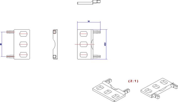 Produktbild Bachmann BlueNet Kunststoffbefestigung verpackt im Polybeutel.