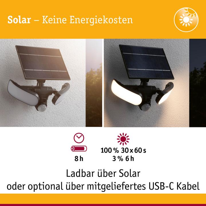 Produktbild Paulmann Solar Wandfluter Sonlig (1600 lm, IP65)