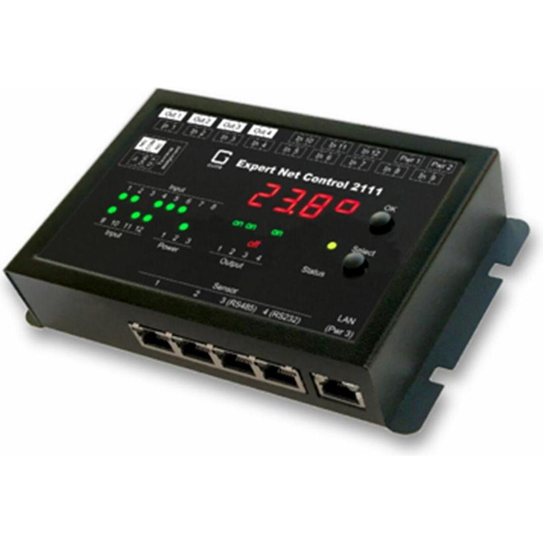 Gude Expert Net Control 2111-1 Monitoring System mit 4 Relaisausgängen und 12 passiven Signaleingängen (4 Ports), Netzwe...