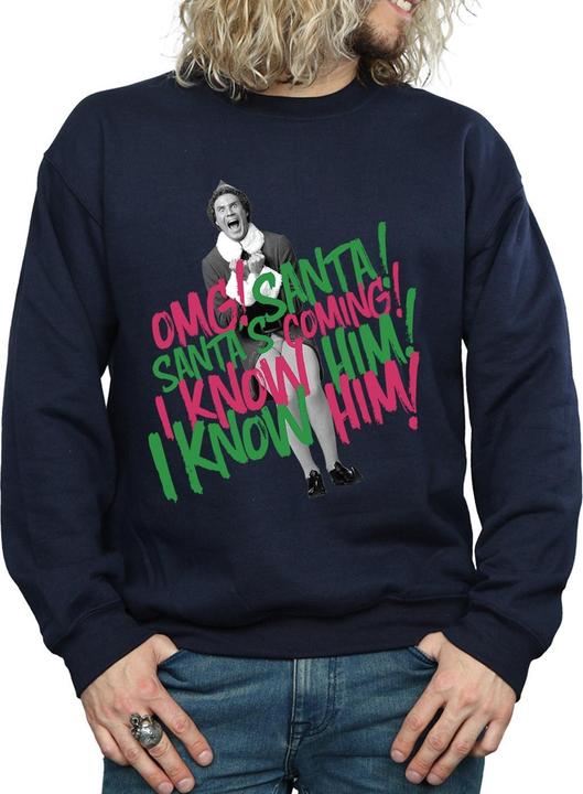 Actual product image Elf Mens Santa's Coming Sweatshirt (L)