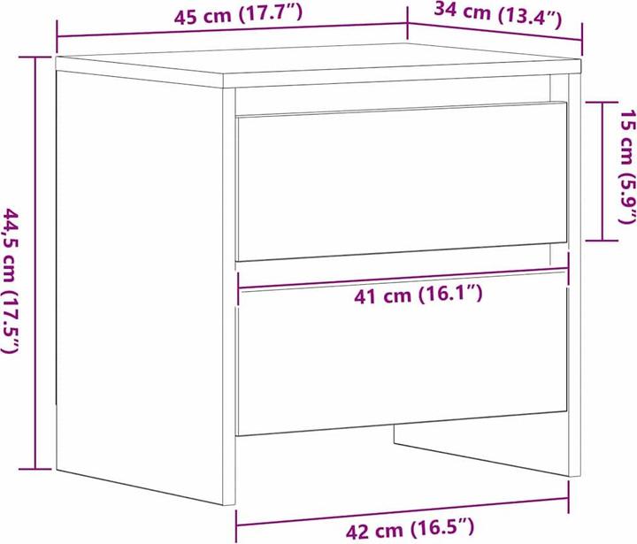 Immagine prodotto vidaXL Nachttisch (45 x 34 x 44.50 cm)