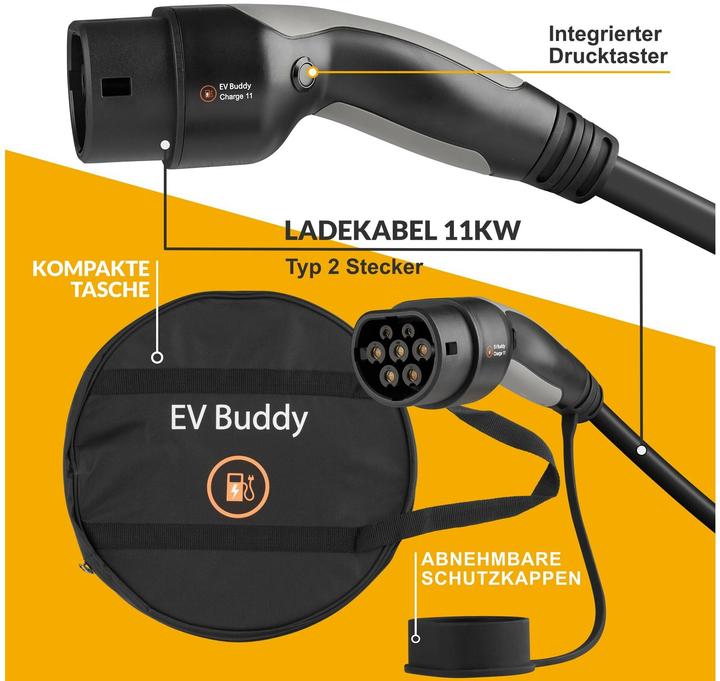 Produktbild Ev Buddy Ladekabel Charge 11 (Typ 2, 11 kW, 16 A, 10 m)