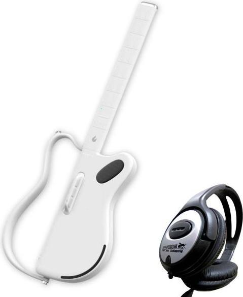 Lava Music Gitarre Genie Smart-Gitarre Weiss mit Kopfhörer (Acoustic guitar, Plastic)
