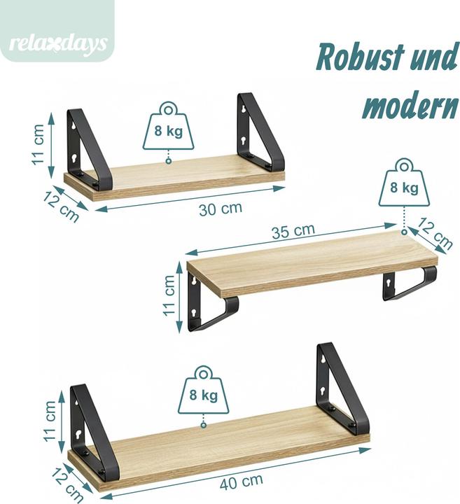 Produktbild Relaxdays Wandregal-Set (40 x 12 x 11 cm)