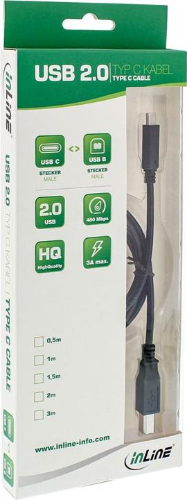 Actual product image InLine USB C - USB B (5 m, USB 2.0)
