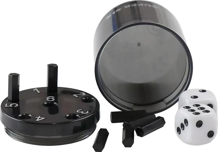 Actual product image Bestsaller 3013 SUPER SIX Würfelspiel ABS Kunststoff, auch für die Reise, 36 Spielstäbchen & 2 Würfe (2 - 6 Players)