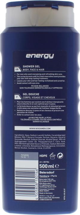 Produktbild NIVEA Men Energy 3-in-1 Duschgel 500ml (500 ml)