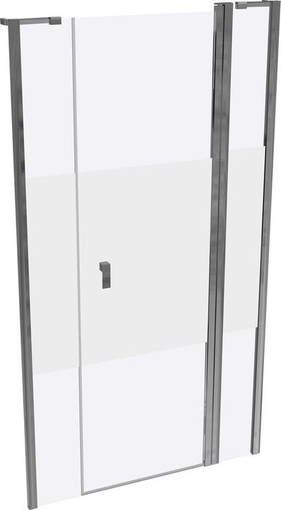 Actual product image Hüppe Design pure 4-corner swing door with fixed segment and side panel in niche, width:110cm height:200cm (211 cm, 110 cm, 200 cm)