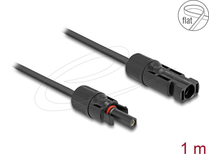 Actual product image Delock DL4 Solar ribbon cable plug to socket 1 m black (Solar cable)