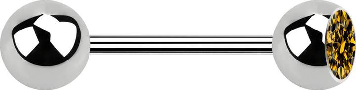 Image du produit Star Piercing Micro Barbell argent avec boule et boule de cristal topaze (sans laiton, Acier chirurgical 316L)