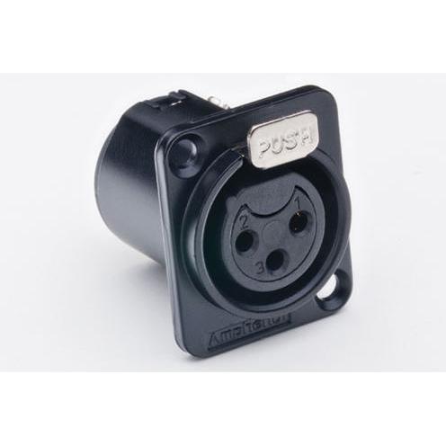Amphenol 3 pole XLR Socket female in Type D and Black, Kabel Zubehör, Schwarz