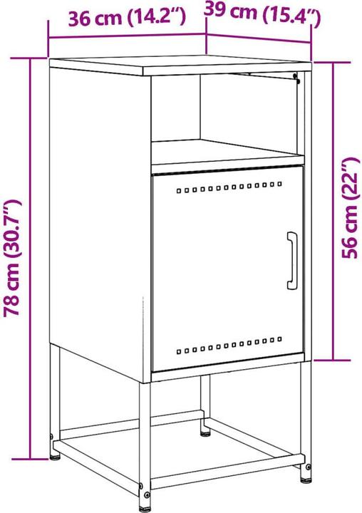 Image du produit vidaXL Nachttisch (36 x 39 x 78 cm)