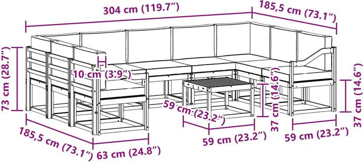 Produktbild vidaXL Outdoor-Sofa