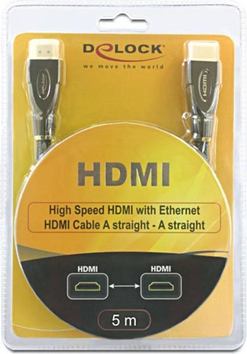 Produktbild Delock HDMI (Typ A) — HDMI (Typ A) (5 m, HDMI)