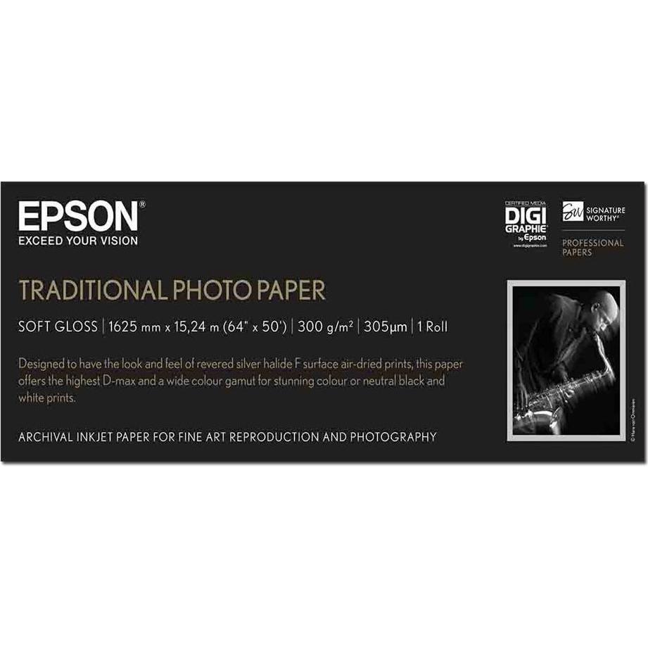 Epson Plotterpapierrolle Traditional Foto Papier (300 g/m², Plotterrollen, 1 x), Fotopapier, Weiss