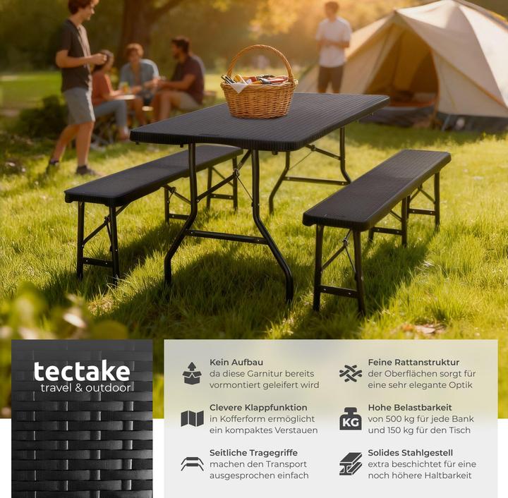 Actual product image tectake Dining table and bench set