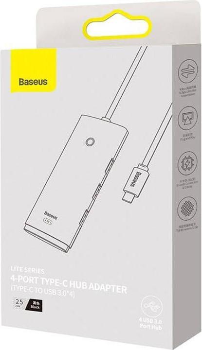 Produktbild Baseus HUB Adapter 4-Port USB-C OS-Lite 25cm (Black) (USB-C, 4 Ports)