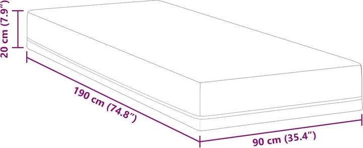 Actual product image VidaXL Gel mattress (90 x 190 cm, Foam core)