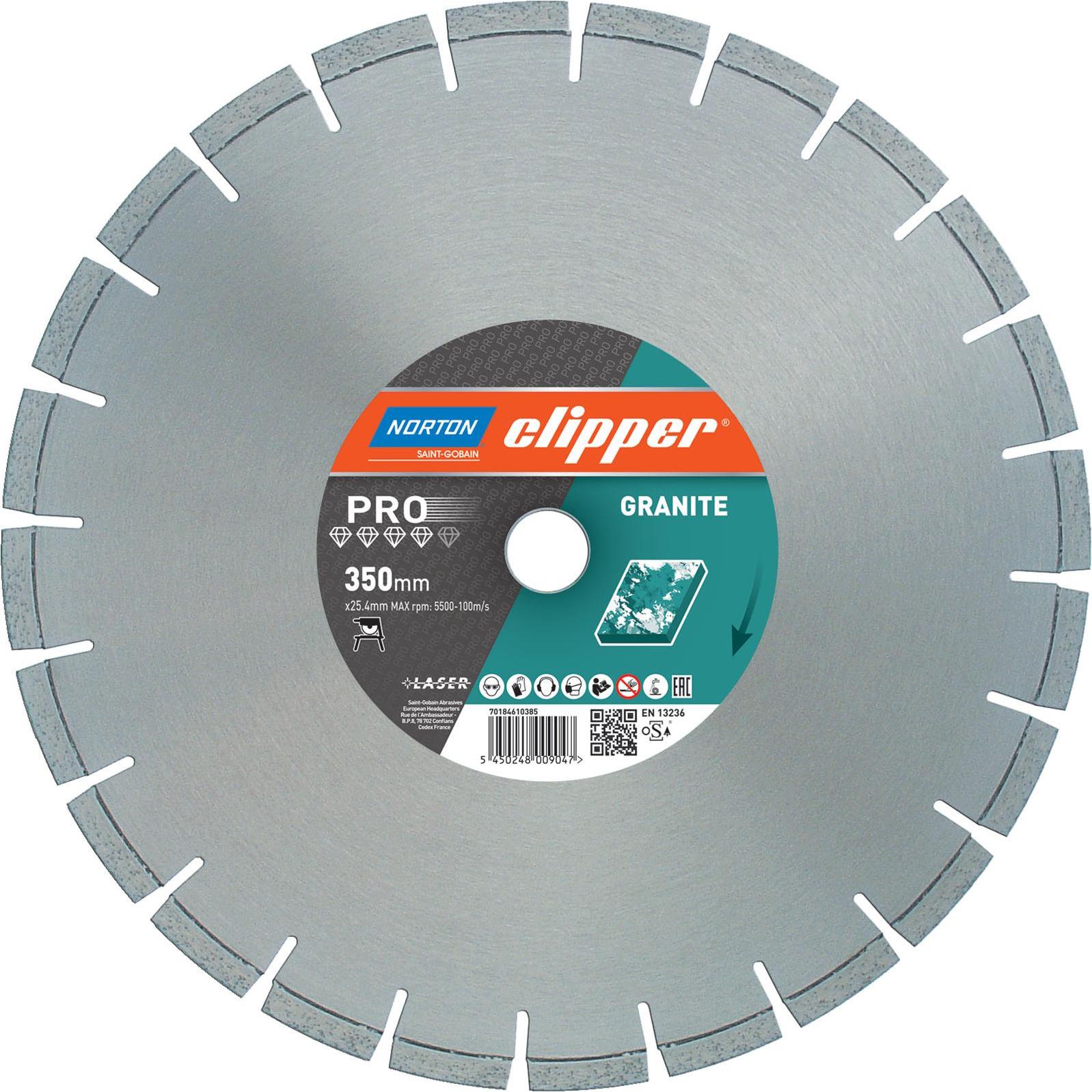 Norton Clipper, Lama, Clipper 70184608405 Pro Granit Diamanttrennscheibe 350 x 25.4mm