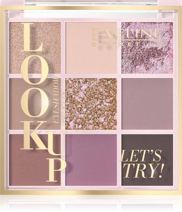 Actual product image Eveline Look Up Let'S Try Palette Of 9 Eye Shadows 10.8G (Pink and beige)