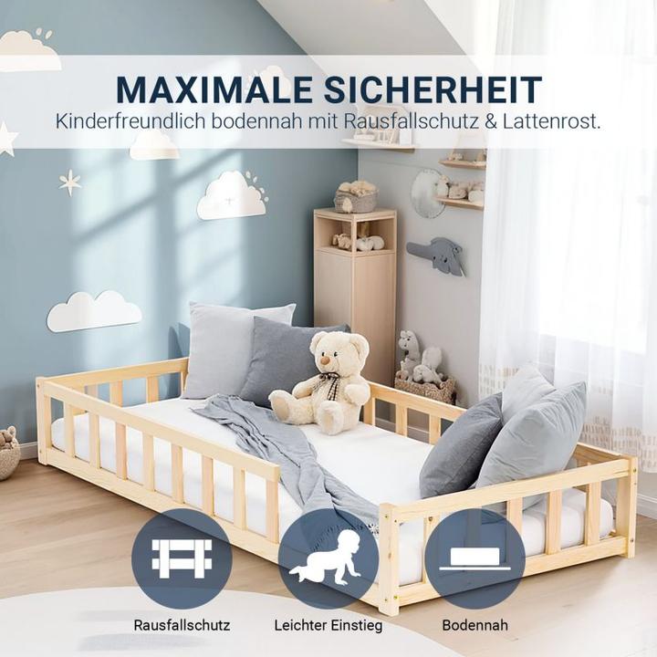 Image du produit Homestyle4u Kinderbett mit Rausfallschutz (90 x 200 cm)
