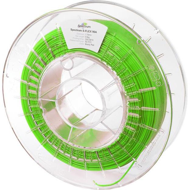 Spectrum S-Flex (TPU, 1.75 mm, 500 g, Grün), 3D Filament, Grün