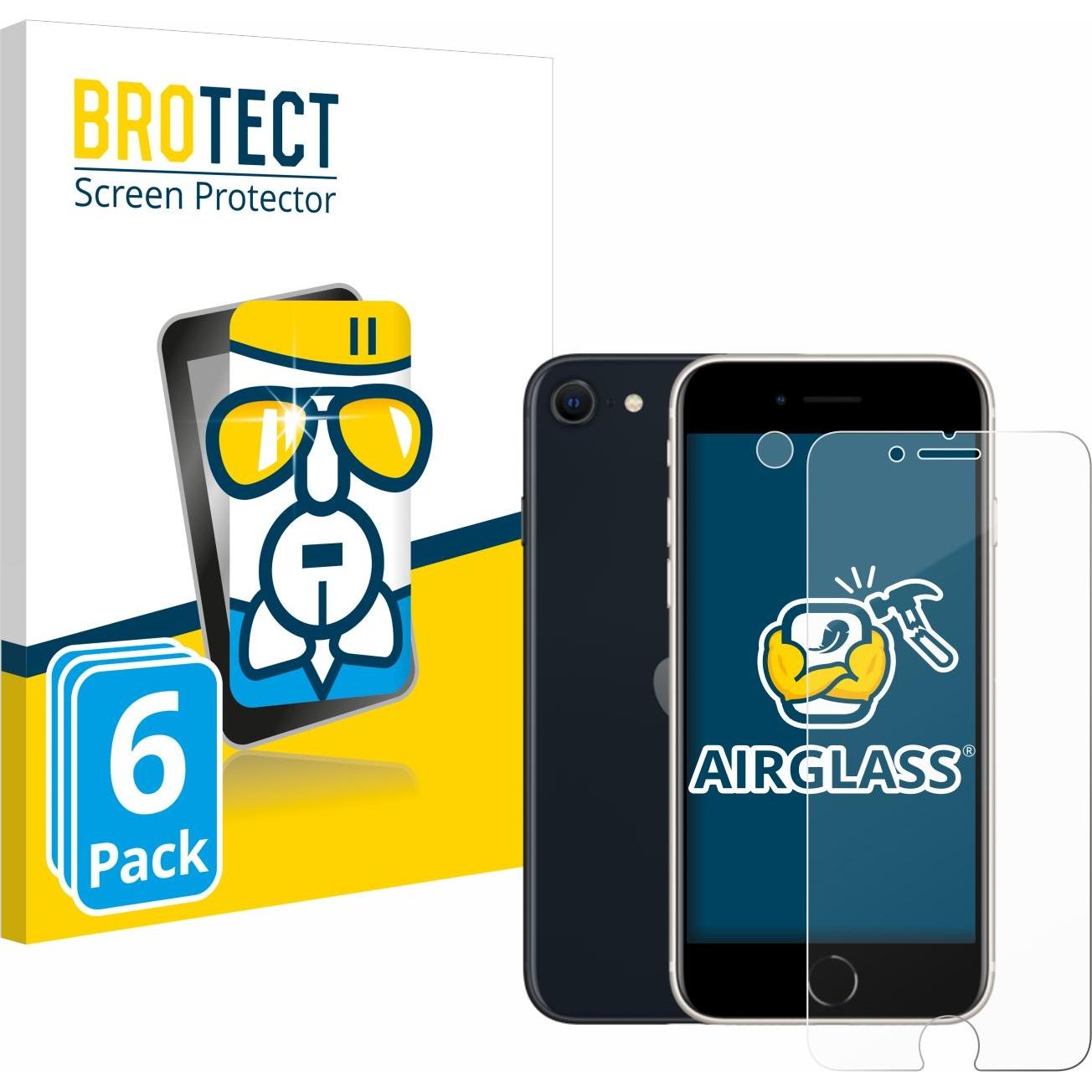 BROTECT Schutzglas Schutzfolie Glas Folie Displayschutz klar (6 Stück, Apple iPhone SE), Smartphone Schutzfolie, Transpa...