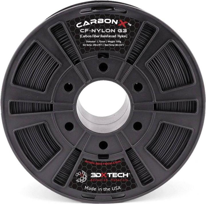 Actual product image 3D Xtech ASA3010750BK0 CarbonX CF-ASA Filament ASA UV resistant, weatherproof (ASA, 1.75 mm, 750 g, Black)