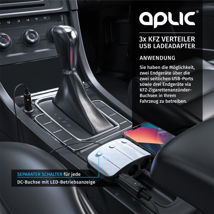 Produktbild Aplic 3-fach Zigarettenanzünder Adapter