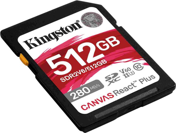 Image du produit Kingston Canvas React Plus V60 (512 Go, SDXC, U3, UHS-II)