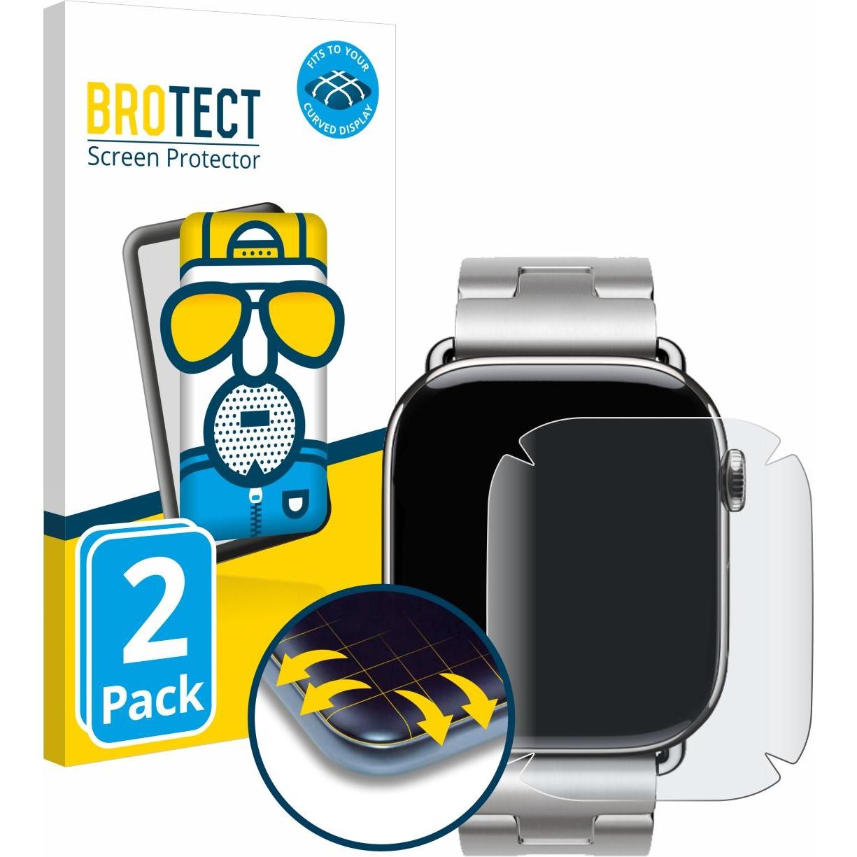 BROTECT Fullscreen Schutzfolie Displayschutz Folie Matt Entspiegelungsfolie, Smartwatch Schutzfolie, Grau