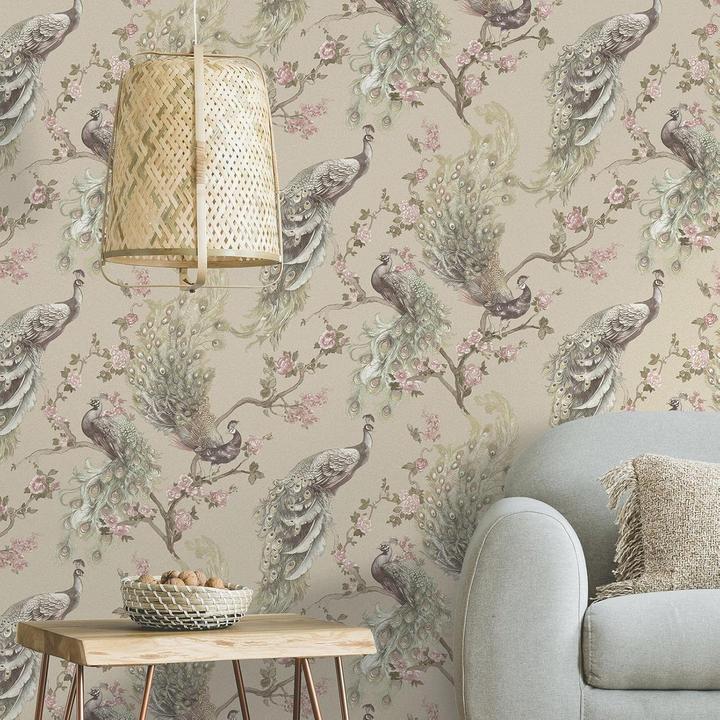 Actual product image Holden Décor Menali Peacock Textured Wallpaper