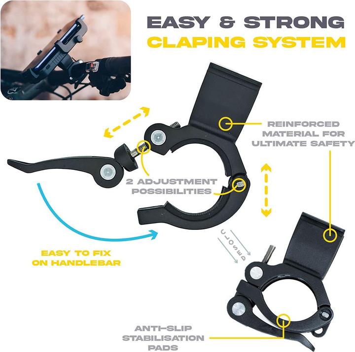 Image du produit Sunslice Wiederaufladbare Fahrrad-Telefonhalterung "Cyclotron 5000mAh"