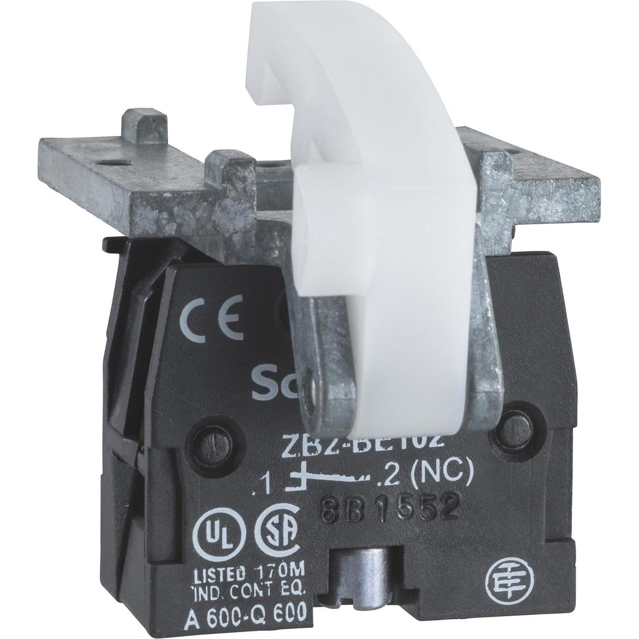 Schneider Electric Blocco interruttore ausiliario 2S Bodenbef 3A/AC XACS103, Pulsante + Interruttore, Grigio, Nero