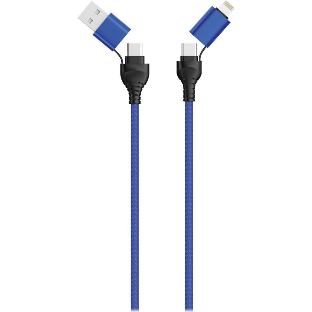 ACV USB Type C Datenkabel 4in1 blau 120cm - Digital/Daten (1.20 m), USB Kabel