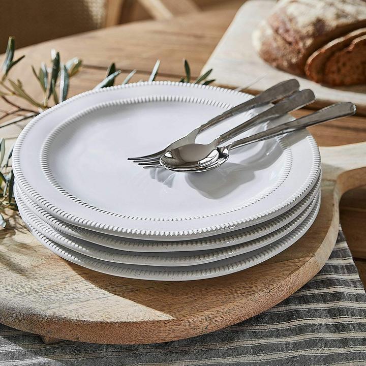Actual product image Loberon Teller 4 er Set Alentejo weiss (4 pcs.)