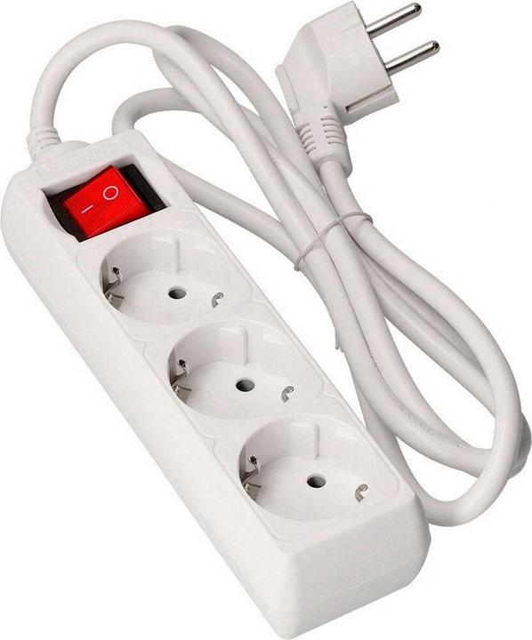 Produktbild EDM Product Steckdosenleiste Mit 3 Steckdosen Mit Schalter 41043 Schuko (3 M) (3x, CEE 7/3, CEE 7/5, 3 m)