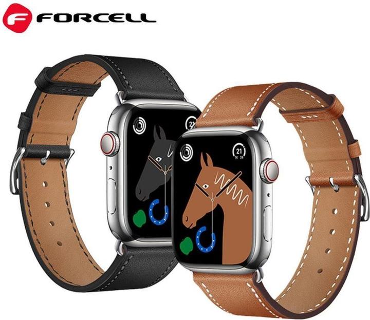 Image du produit Forcell Bracelet F-DESIGN FA20 bracelet cuir eco pour APPLE Watch 42 / 44 / 45 / 49 mm marron (Éco-cuir)