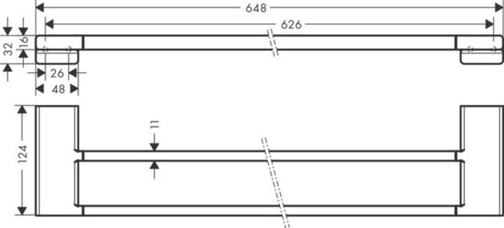 Produktbild hansgrohe AddStoris Doppelbadetuchhalter, 648mm mattweiss