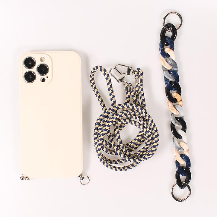 Actual product image PhoneLook Sleeve Silicone Gel with Necklace Rope & Decoration Stone Chain (Apple iPhone 13 Pro Max)