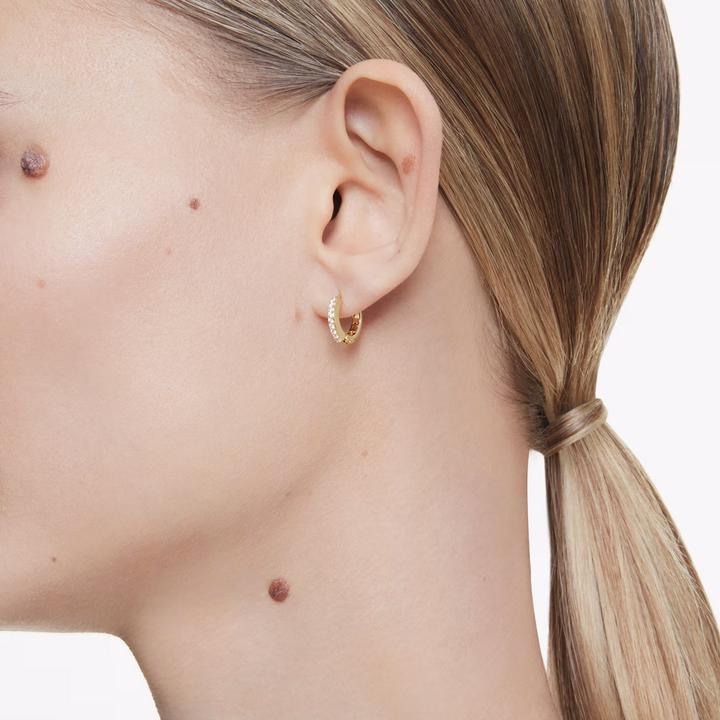 Actual product image Swarovski Matrix hoop earrings round cut white gold (Swarovski Metal)